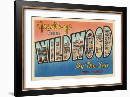 Greetings from Wildwood-By-The-Sea, New Jersey-null-Framed Giclee Print