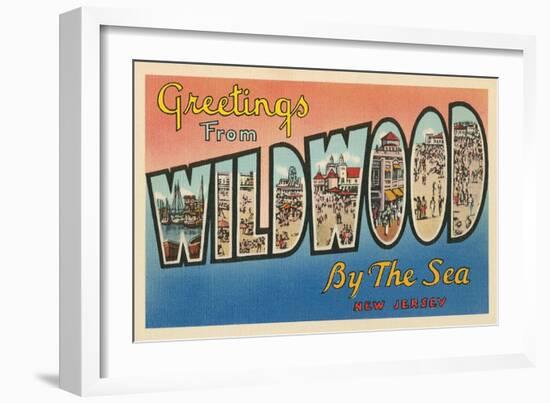 Greetings from Wildwood-By-The-Sea, New Jersey-null-Framed Giclee Print