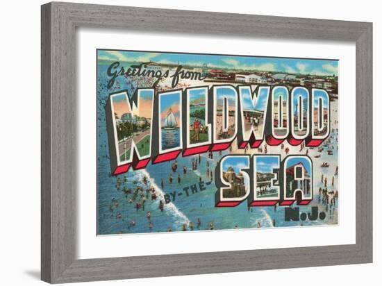 Greetings from Wildwood-By-The-Sea, New Jersey-null-Framed Giclee Print