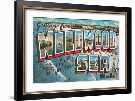 Greetings from Wildwood-By-The-Sea, New Jersey-null-Framed Giclee Print