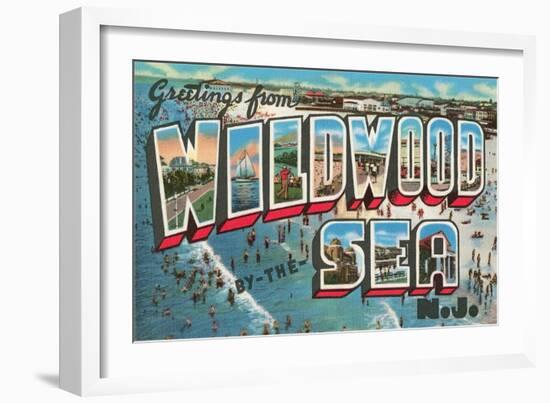 Greetings from Wildwood-By-The-Sea, New Jersey-null-Framed Giclee Print