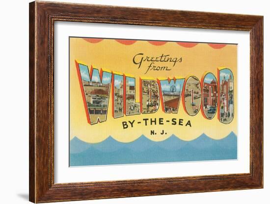 Greetings from Wildwood-By-The-Sea, New Jersey-null-Framed Giclee Print