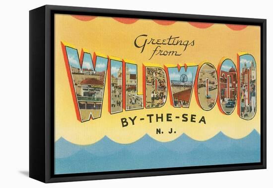 Greetings from Wildwood-By-The-Sea, New Jersey-null-Framed Premier Image Canvas