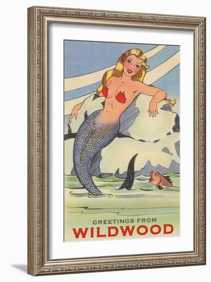 Greetings from Wildwood, New Jersey, Mermaid-null-Framed Art Print