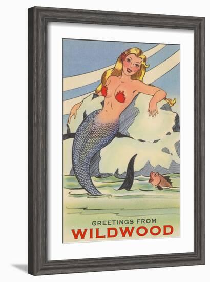 Greetings from Wildwood, New Jersey, Mermaid-null-Framed Art Print