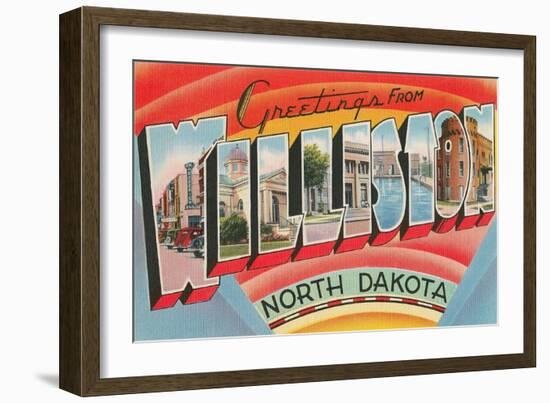 Greetings from Williston, North Dakota-null-Framed Art Print