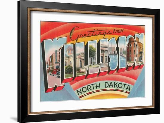 Greetings from Williston, North Dakota-null-Framed Art Print