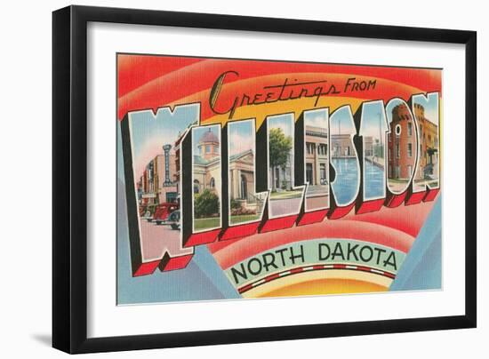 Greetings from Williston, North Dakota-null-Framed Art Print