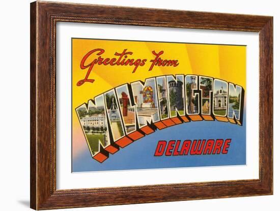 Greetings from Wilmington, Delaware-null-Framed Art Print