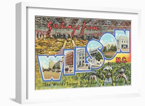 Greetings from Wilson, North Carolina-null-Framed Art Print