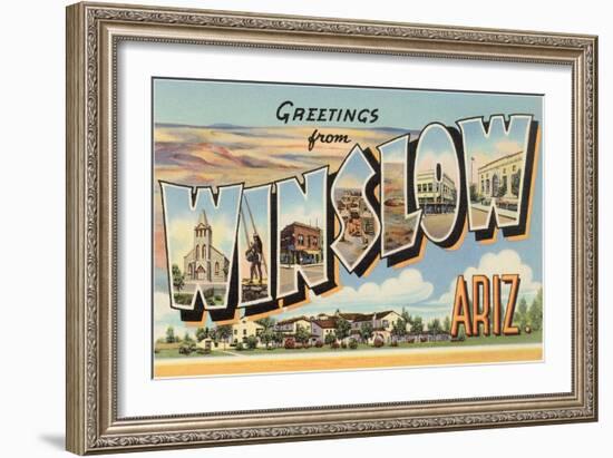 Greetings from Winslow, Arizona-null-Framed Art Print