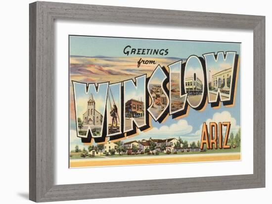 Greetings from Winslow, Arizona-null-Framed Art Print