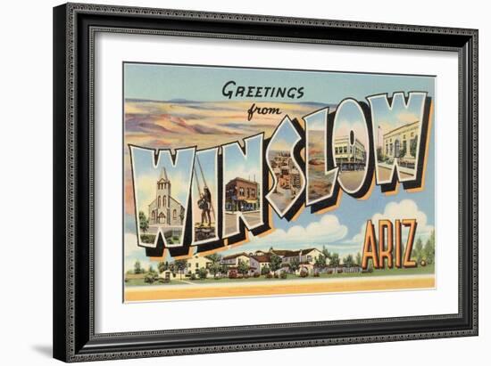 Greetings from Winslow, Arizona-null-Framed Art Print