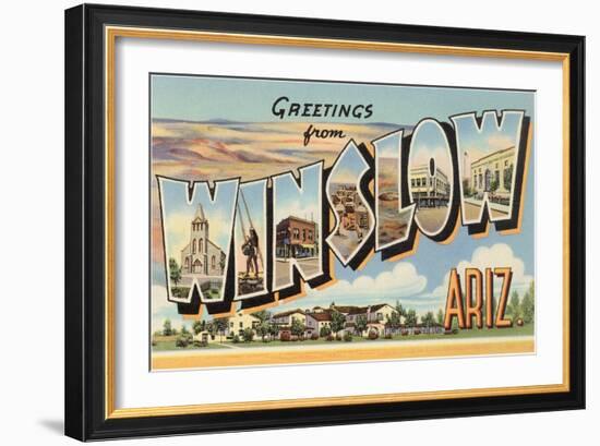 Greetings from Winslow, Arizona-null-Framed Art Print