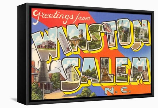 Greetings from Winston-Salem, North Carolina-null-Framed Stretched Canvas