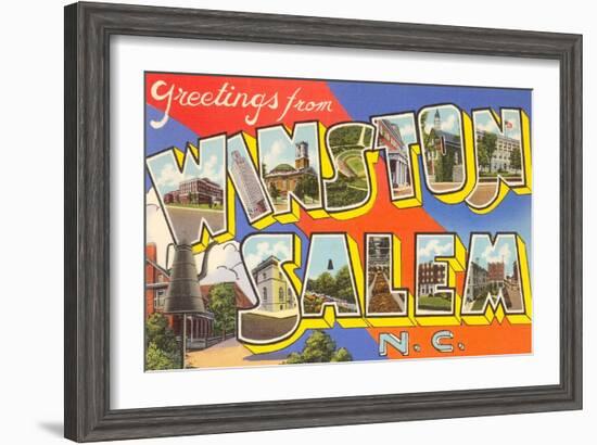 Greetings from Winston-Salem, North Carolina-null-Framed Art Print