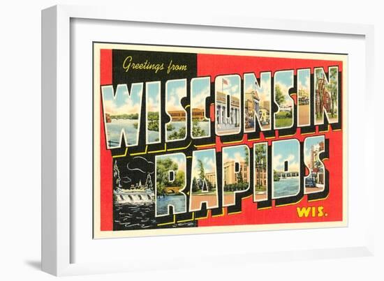 Greetings from Wisconsin Rapids, Wisconsin-null-Framed Art Print