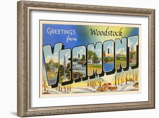 Greetings from Woodstock, Vermont-null-Framed Art Print