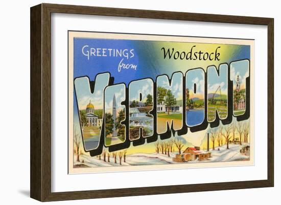 Greetings from Woodstock, Vermont-null-Framed Art Print
