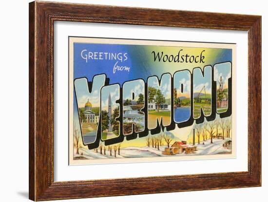 Greetings from Woodstock, Vermont-null-Framed Art Print