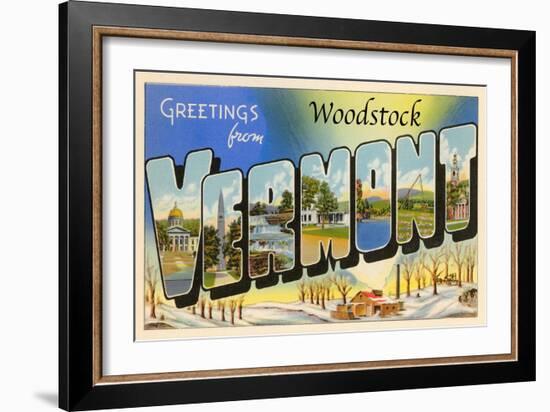 Greetings from Woodstock, Vermont-null-Framed Art Print