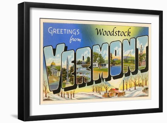 Greetings from Woodstock, Vermont-null-Framed Art Print