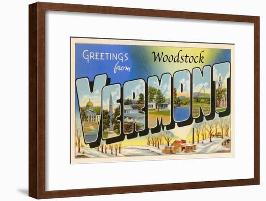 Greetings from Woodstock, Vermont-null-Framed Art Print