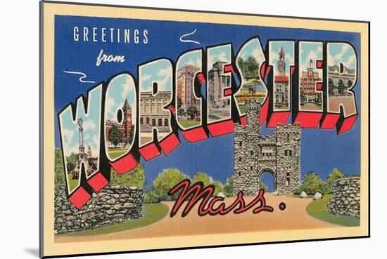 Greetings from Worcester, Massachusetts-null-Mounted Art Print