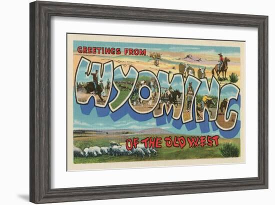 Greetings from Wyoming of the Old West-null-Framed Art Print