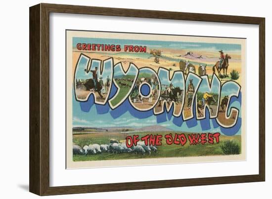 Greetings from Wyoming of the Old West-null-Framed Art Print