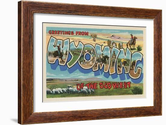 Greetings from Wyoming of the Old West-null-Framed Art Print