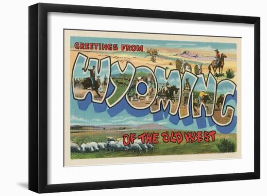 Greetings from Wyoming of the Old West-null-Framed Art Print