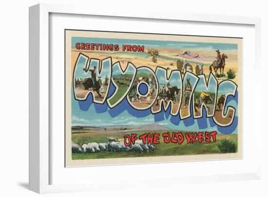 Greetings from Wyoming of the Old West-null-Framed Art Print