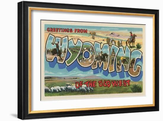 Greetings from Wyoming of the Old West-null-Framed Art Print