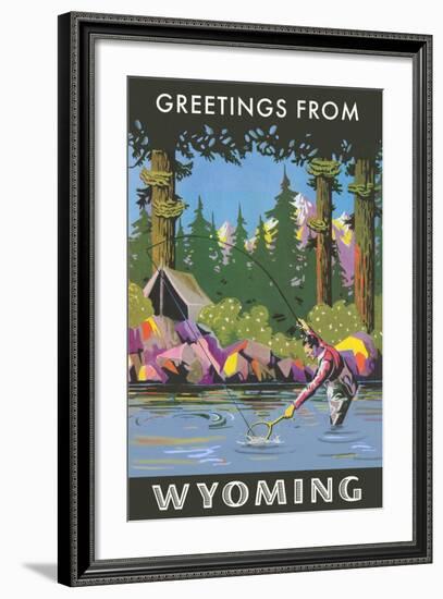 Greetings from Wyoming-null-Framed Art Print