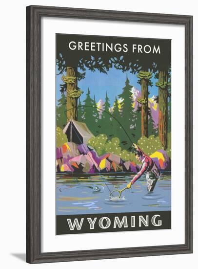 Greetings from Wyoming-null-Framed Art Print