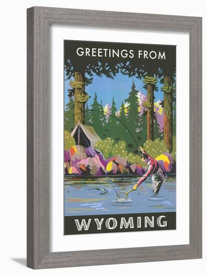 Greetings from Wyoming-null-Framed Art Print