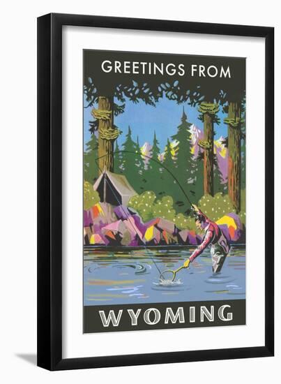 Greetings from Wyoming-null-Framed Art Print