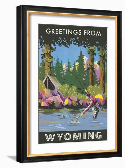 Greetings from Wyoming-null-Framed Art Print