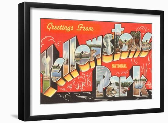 Greetings from Yellowstone Park, Montana-null-Framed Art Print