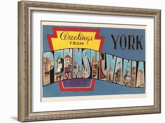 Greetings from York, Pennsylvania-null-Framed Art Print
