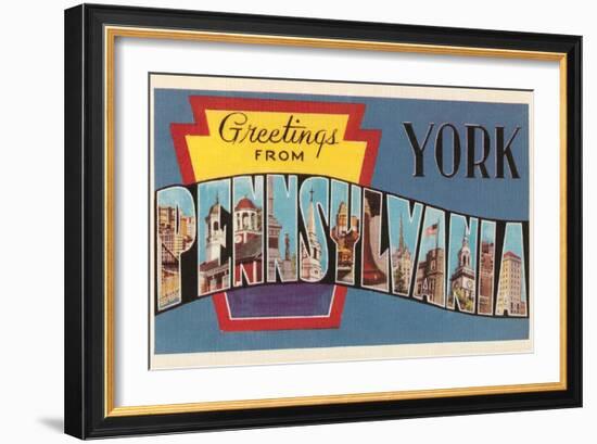 Greetings from York, Pennsylvania-null-Framed Art Print