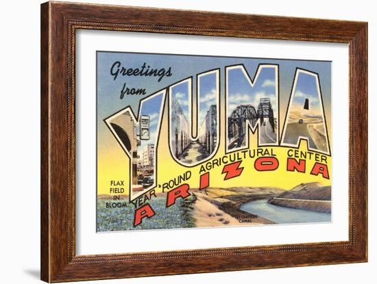 Greetings from Yuma, Arizona-null-Framed Art Print