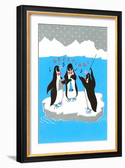 Greetings, Penguins Ensemble-null-Framed Art Print