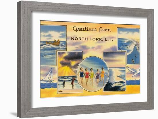 Greetngs from North Fork, Long Island-null-Framed Art Print