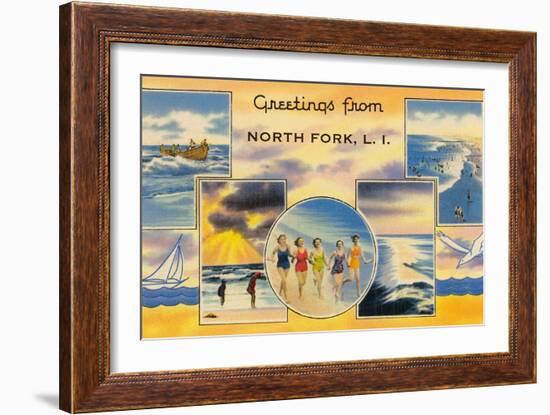 Greetngs from North Fork, Long Island-null-Framed Art Print