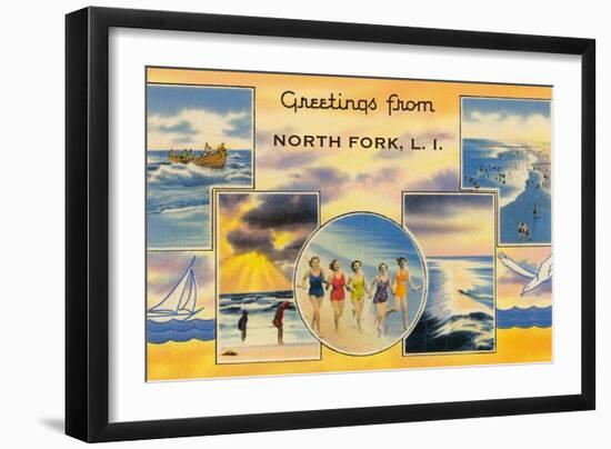 Greetngs from North Fork, Long Island-null-Framed Art Print