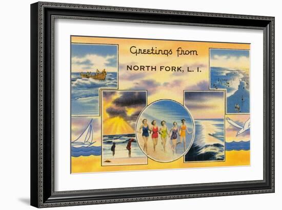 Greetngs from North Fork, Long Island-null-Framed Art Print