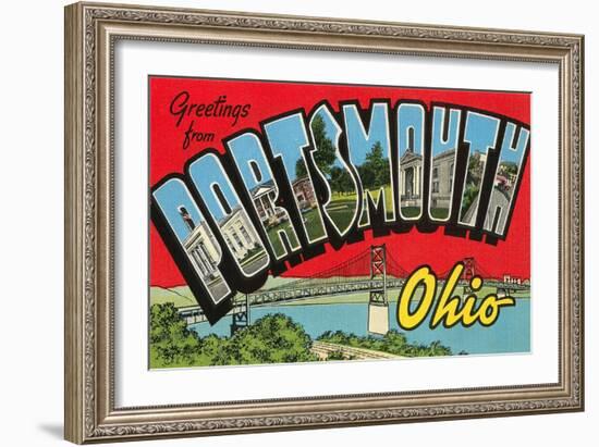 Greetngs from Portsmouth, Ohio-null-Framed Art Print