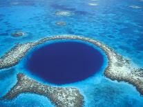 Aerial View of Blue Hole at Lighthouse Reef, Belize-Greg Johnston-Photographic Print